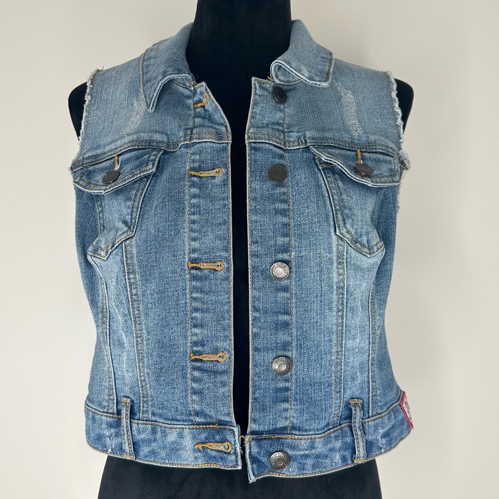 GUESS Denim Button Down Vest Vintage